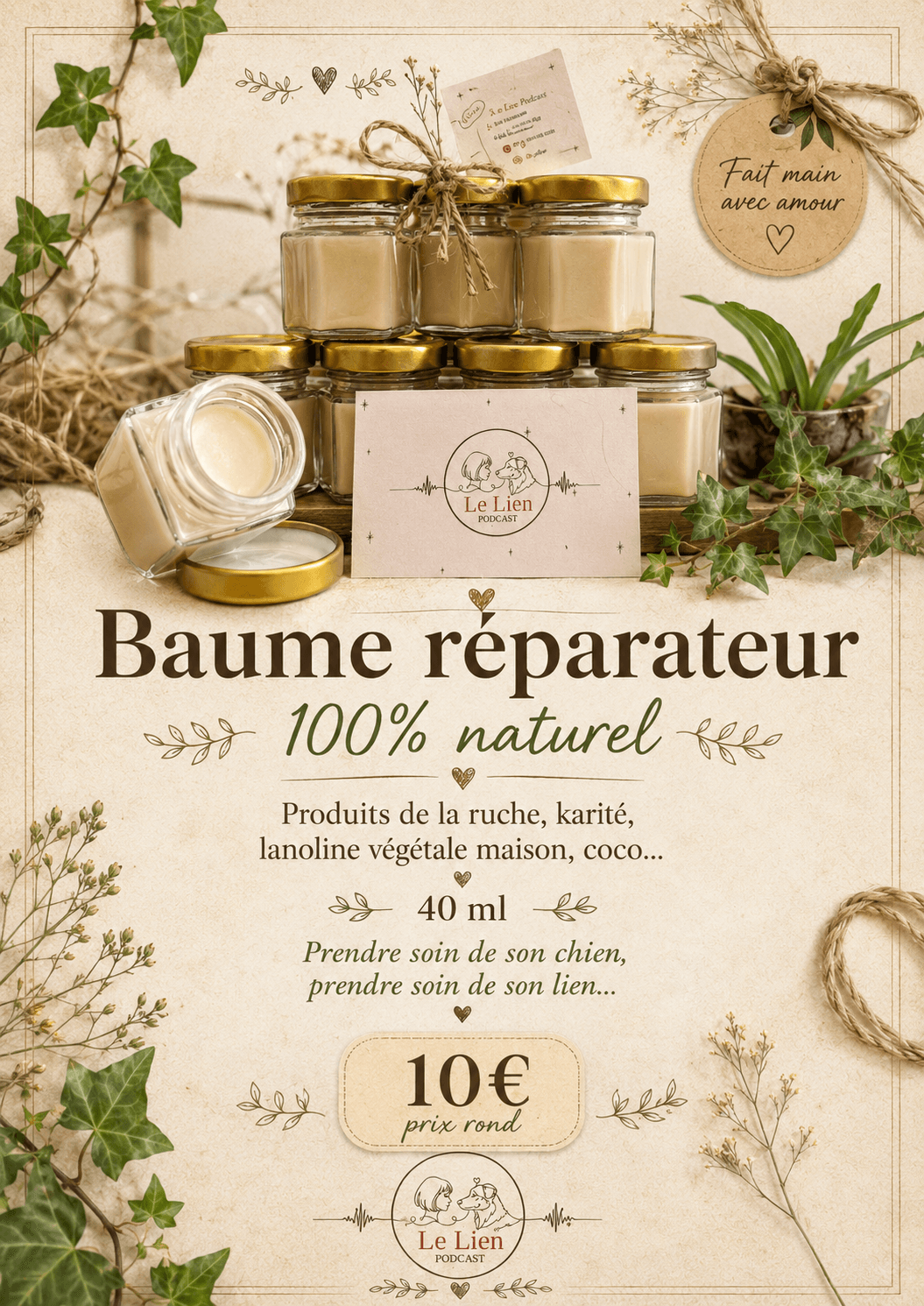 Baume reparateur Le Lien 100% naturel